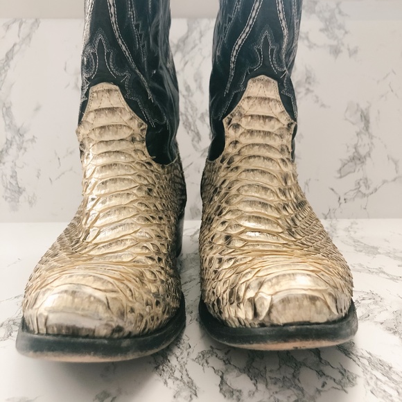 J. B. Dillon Reserve Snakeskin Leather Cowboy Boot - Picture 8 of 10